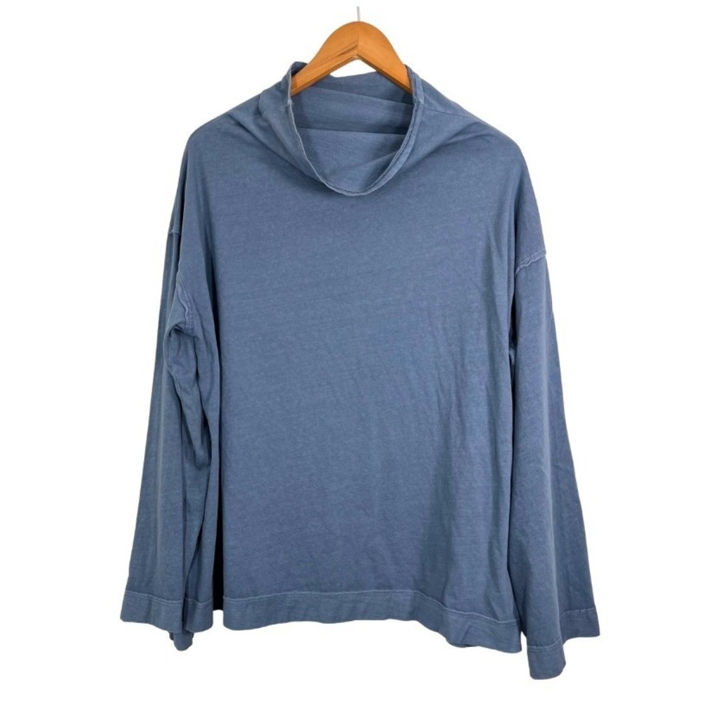 Free People We The Free Supernova Blue Oversized Long Sleeve Top Sz L Slouchy